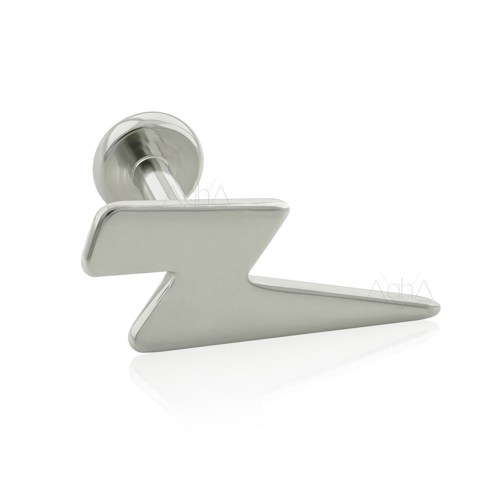 14g, Titanium ASTM F136, Internally Threaded Big Back Labret Post with flat Thunder (top and Bottom)//conch piercing earlobes 14g earrings