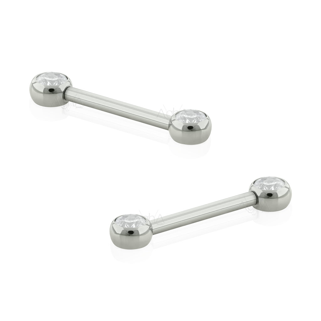14g, Pair, Titanium ASTM F136, Internally Threaded Flat Nipple Barbell Agha Jewelry 14g, Pair, Titanium ASTM F136, Internally Threaded Flat Nipple Barbell Agha Jewelry