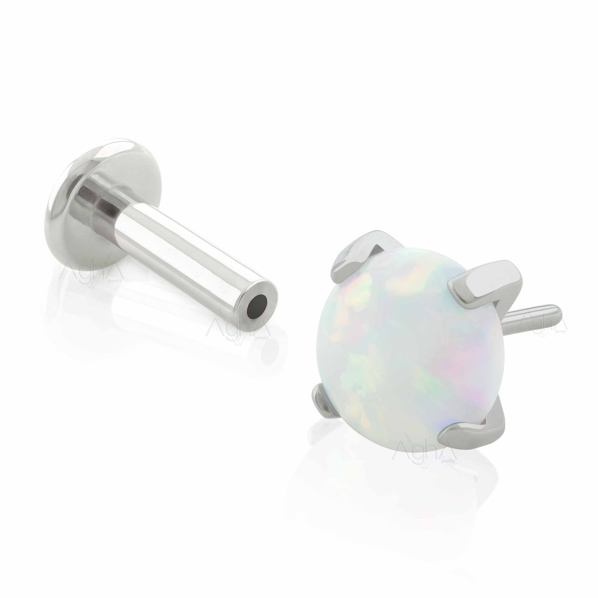 18g Implant Grade Titanium Threadless Labret with Flat Prong Setting ...