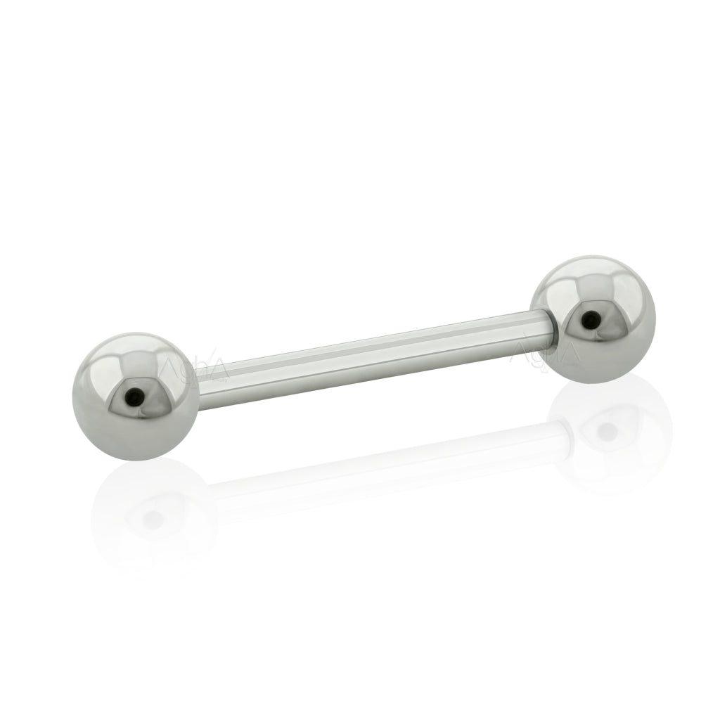 SINGLE 12g Implant Grade Titanium, Threadless Straight Barbell with Threadless ball ends//Nipple Rings, Tongue piercing