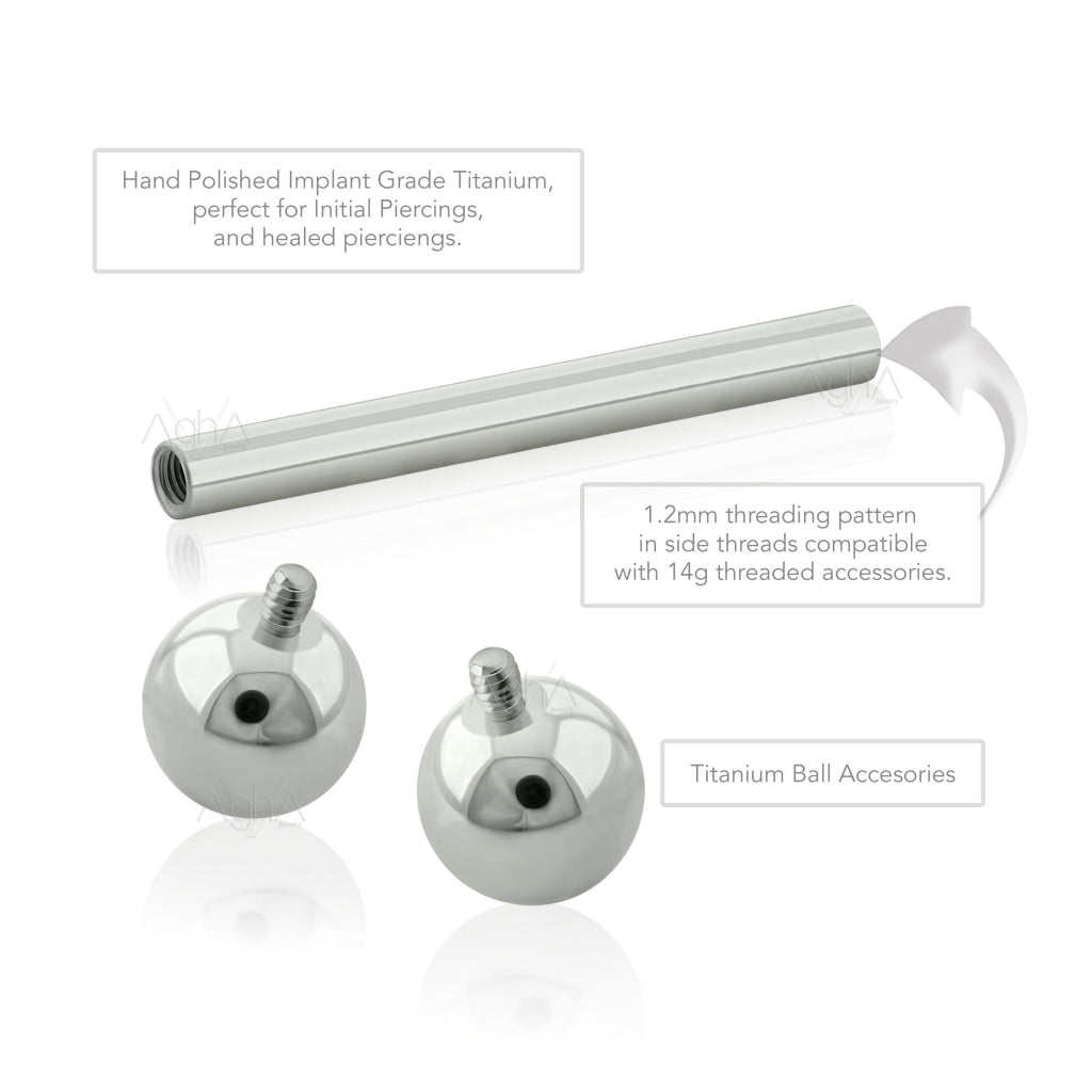Implant Grade Titanium Nipple Rings Internally Threaded Ball Top