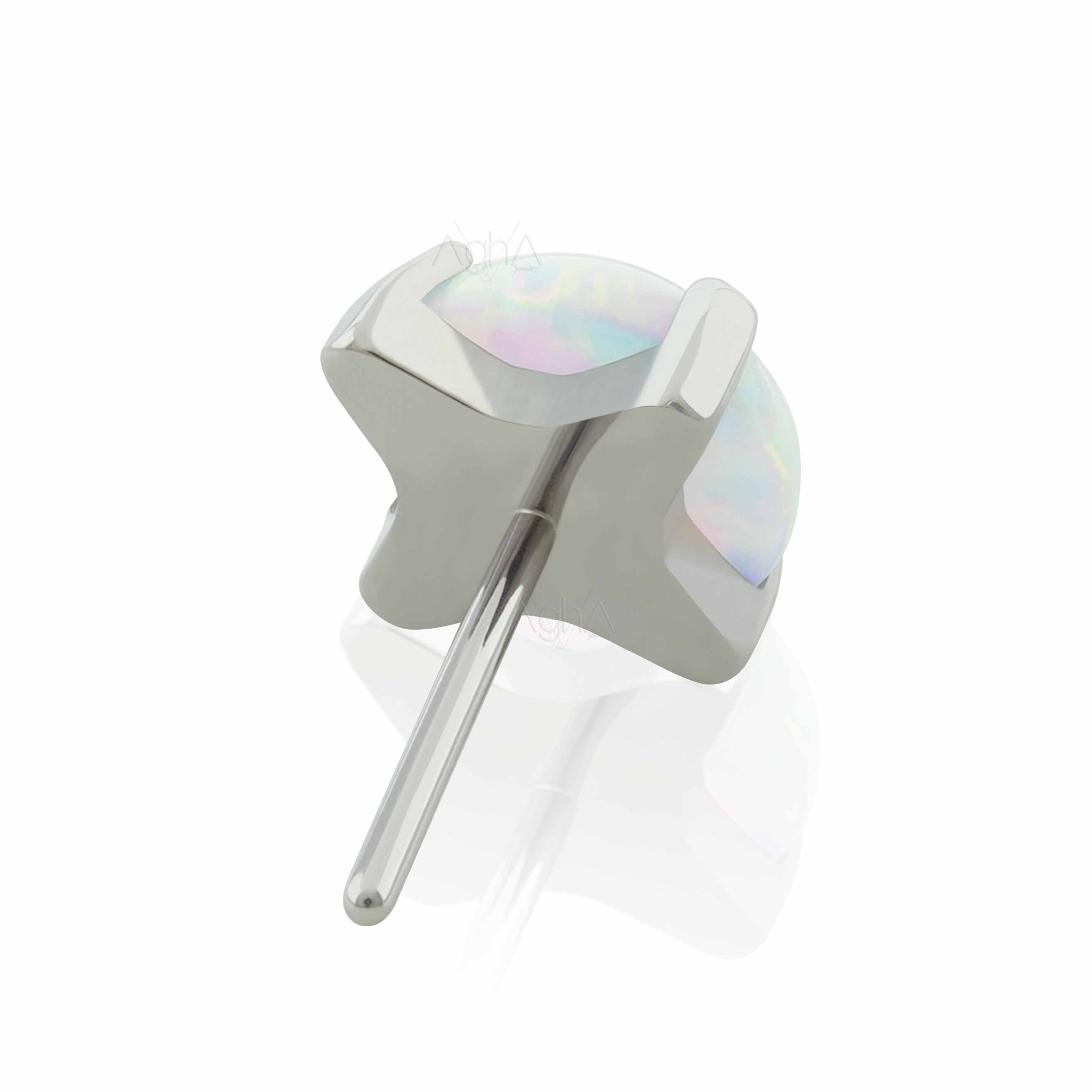 Threadless Labret Taper 18g Implant Grade Titanium Threadless Labret with Flat Prong Setting ...
